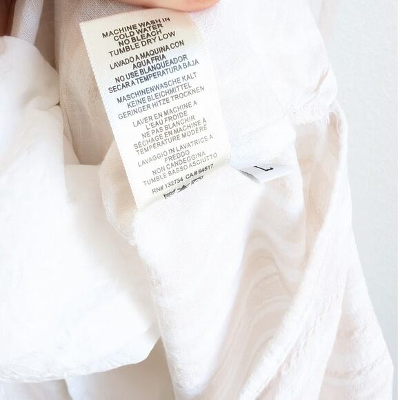 Anthropologie Cloth & Stone Beige/White Striped Tie Back Midi Dress, size L - Picture 10 of 10